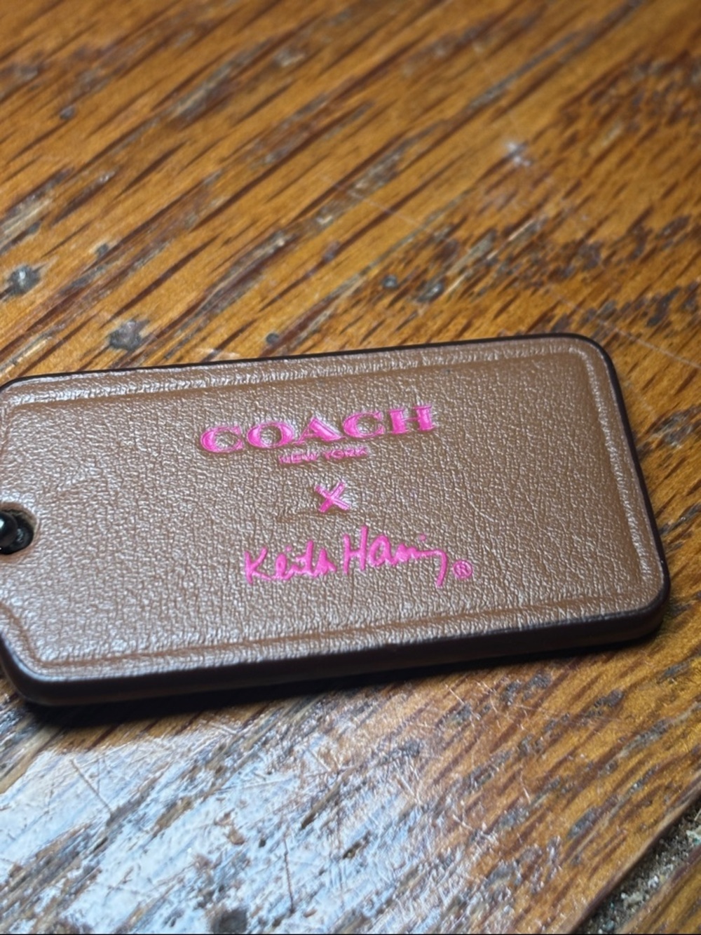 Coach x Keith Haring Zip Pouch Clutch Brown Pink Leather Canvas F11773 - Picture 4 of 11